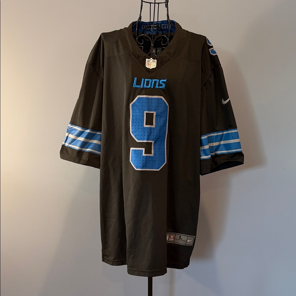 Detroit Lions Nike Black and Blue Lions Jersey